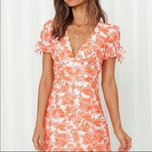 Hello Molly Orange Floral Dress